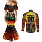 We Are Tigers Halloween Couples Matching Mermaid Dress and Long Sleeve Button Shirt Pumpkin Scary Spooky Season - Aussie Hoodie