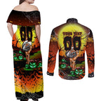 We Are Tigers Halloween Couples Matching Off Shoulder Maxi Dress and Long Sleeve Button Shirt Pumpkin Scary Spooky Season - Aussie Hoodie