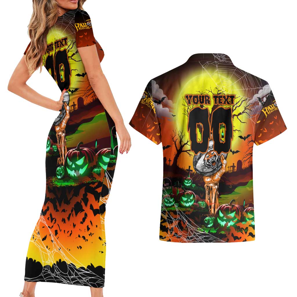 We Are Tigers Halloween Couples Matching Short Sleeve Bodycon Dress and Hawaiian Shirt Pumpkin Scary Spooky Season - Aussie Hoodie
