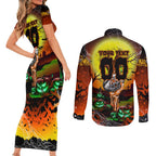 We Are Tigers Halloween Couples Matching Short Sleeve Bodycon Dress and Long Sleeve Button Shirt Pumpkin Scary Spooky Season - Aussie Hoodie