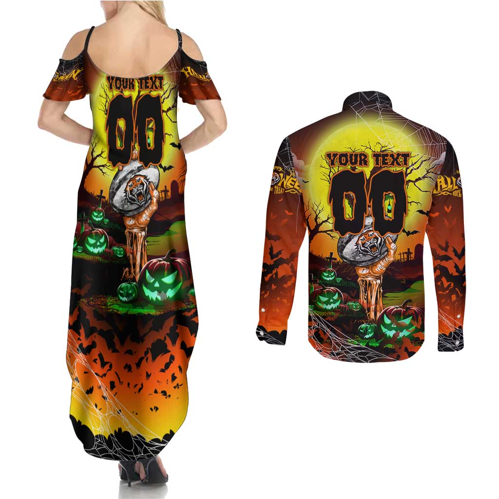 We Are Tigers Halloween Couples Matching Summer Maxi Dress and Long Sleeve Button Shirt Pumpkin Scary Spooky Season - Aussie Hoodie