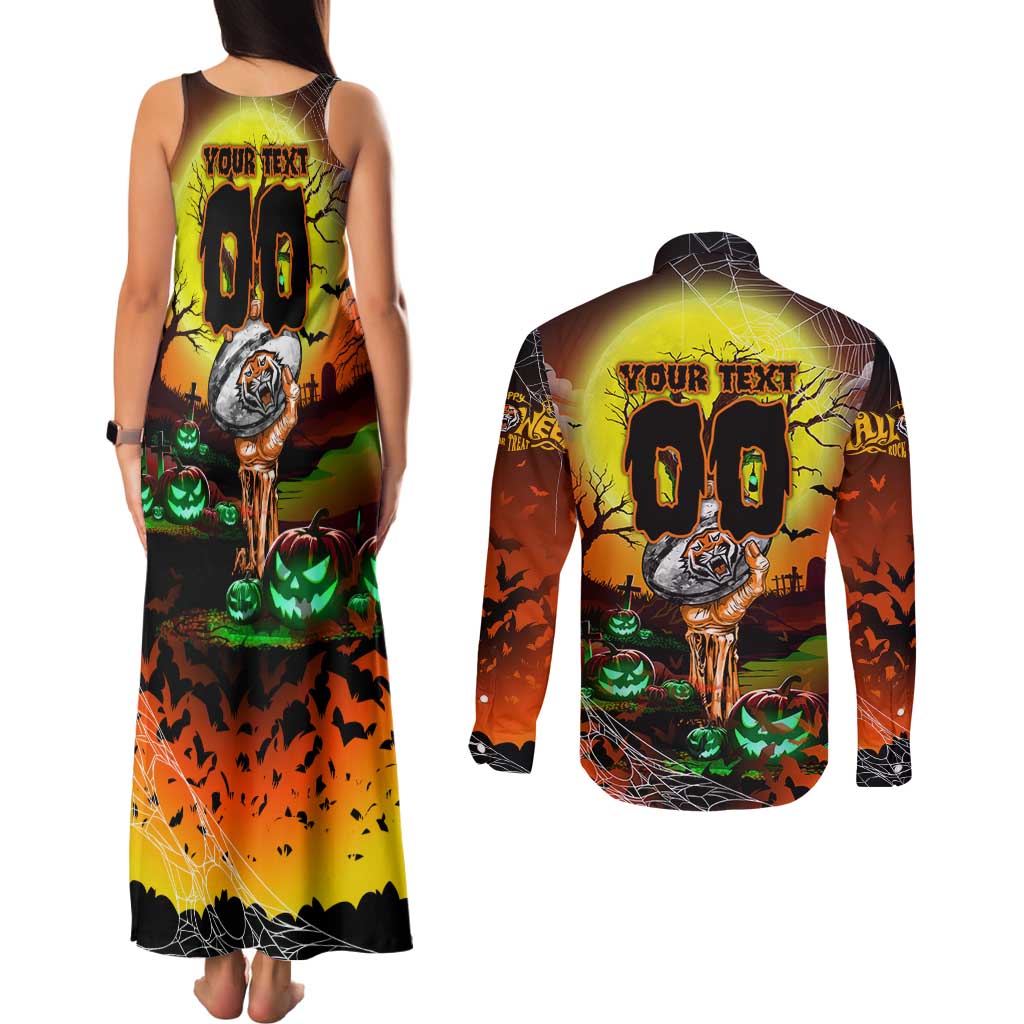 We Are Tigers Halloween Couples Matching Tank Maxi Dress and Long Sleeve Button Shirt Pumpkin Scary Spooky Season - Aussie Hoodie