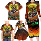 We Are Tigers Halloween Family Matching Long Sleeve Bodycon Dress and Hawaiian Shirt Pumpkin Scary Spooky Season - Aussie Hoodie