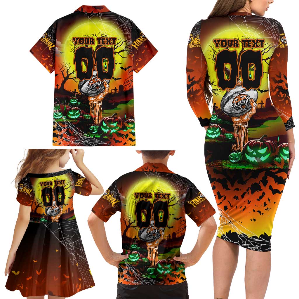 We Are Tigers Halloween Family Matching Long Sleeve Bodycon Dress and Hawaiian Shirt Pumpkin Scary Spooky Season - Aussie Hoodie