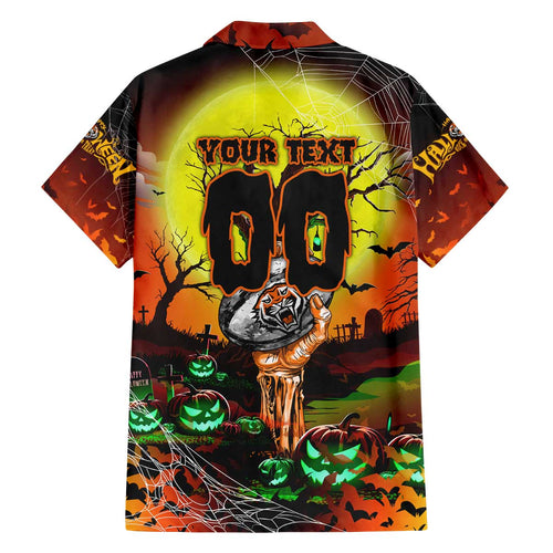 We Are Tigers Halloween Family Matching Off The Shoulder Long Sleeve Dress and Hawaiian Shirt Pumpkin Scary Spooky Season - Aussie Hoodie