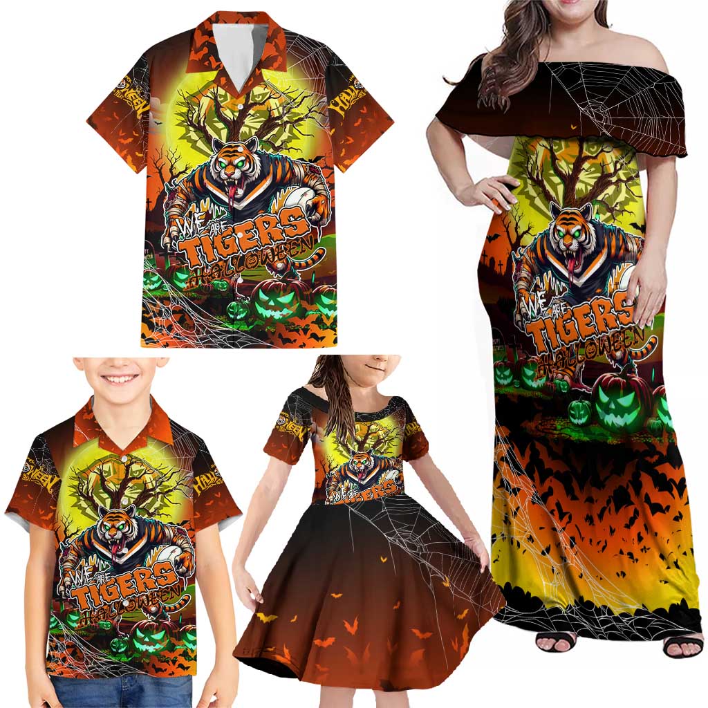 We Are Tigers Halloween Family Matching Off Shoulder Maxi Dress and Hawaiian Shirt Pumpkin Scary Spooky Season - Aussie Hoodie