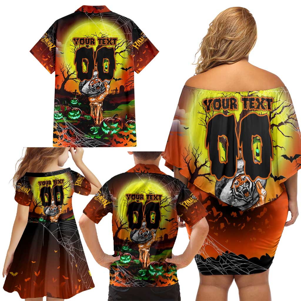 We Are Tigers Halloween Family Matching Off Shoulder Short Dress and Hawaiian Shirt Pumpkin Scary Spooky Season - Aussie Hoodie