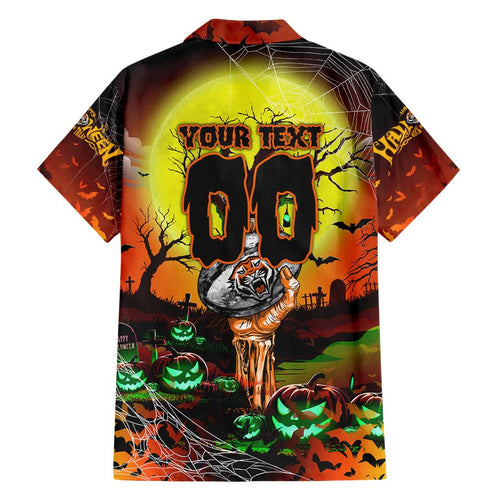 We Are Tigers Halloween Family Matching Off Shoulder Short Dress and Hawaiian Shirt Pumpkin Scary Spooky Season - Aussie Hoodie