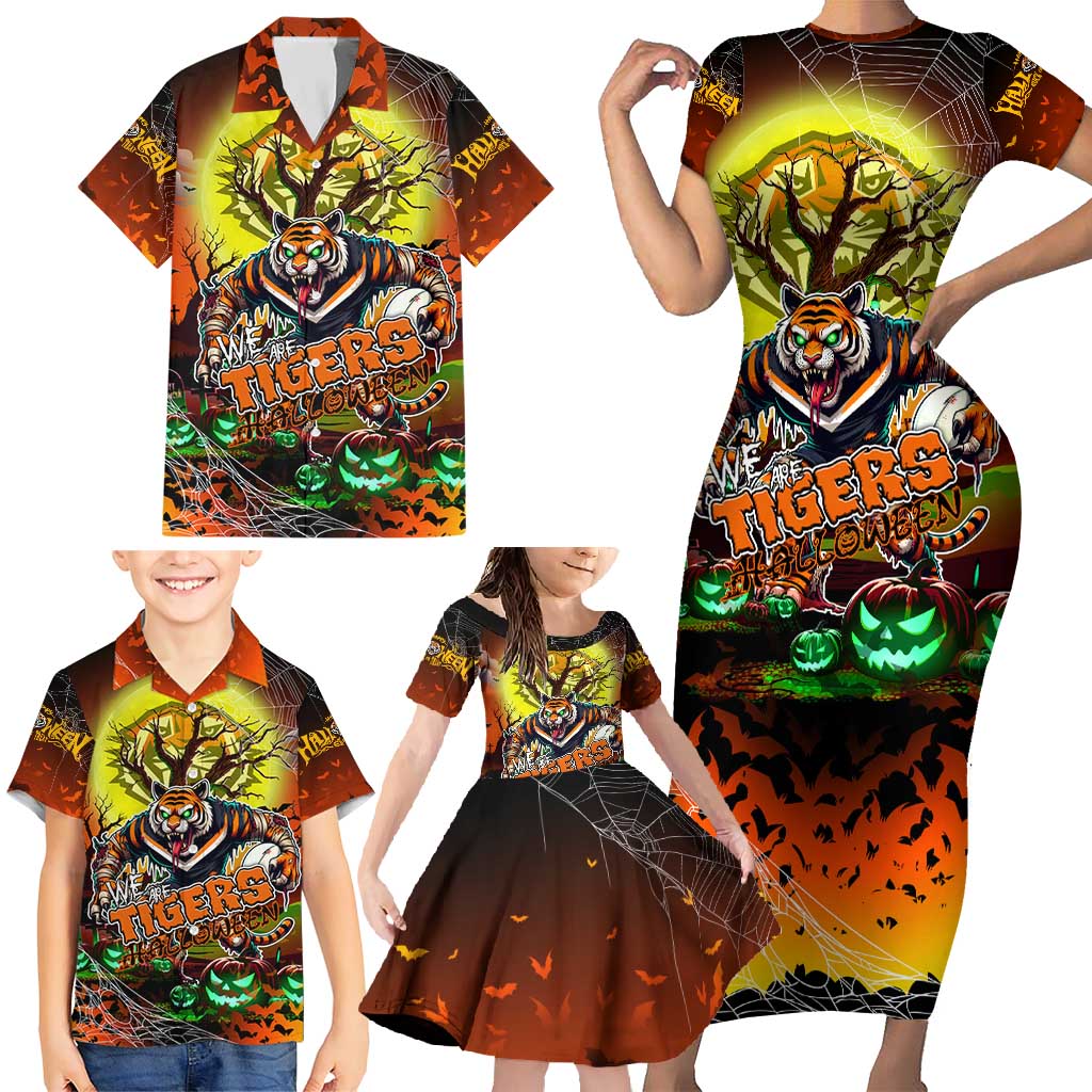 We Are Tigers Halloween Family Matching Short Sleeve Bodycon Dress and Hawaiian Shirt Pumpkin Scary Spooky Season - Aussie Hoodie