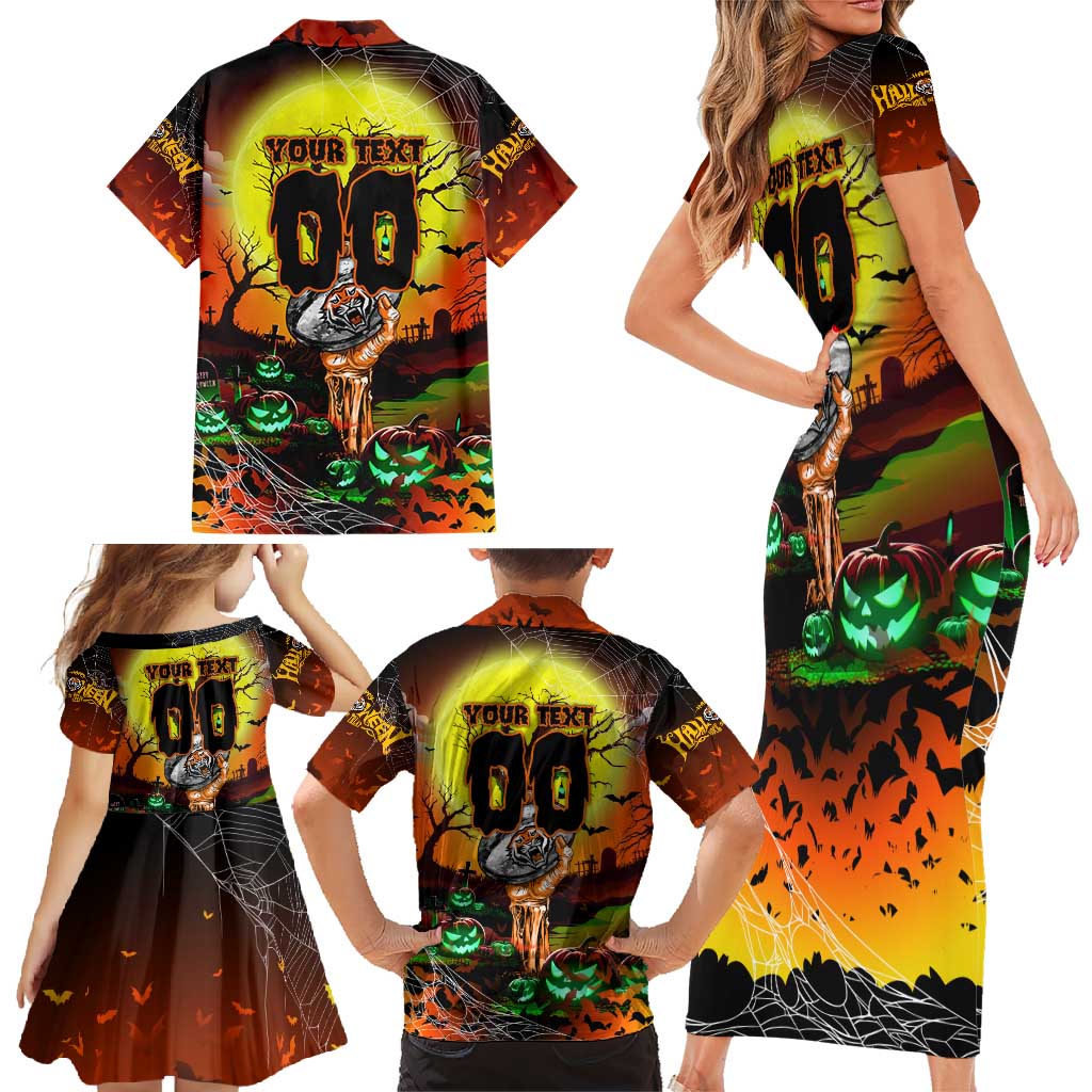 We Are Tigers Halloween Family Matching Short Sleeve Bodycon Dress and Hawaiian Shirt Pumpkin Scary Spooky Season - Aussie Hoodie
