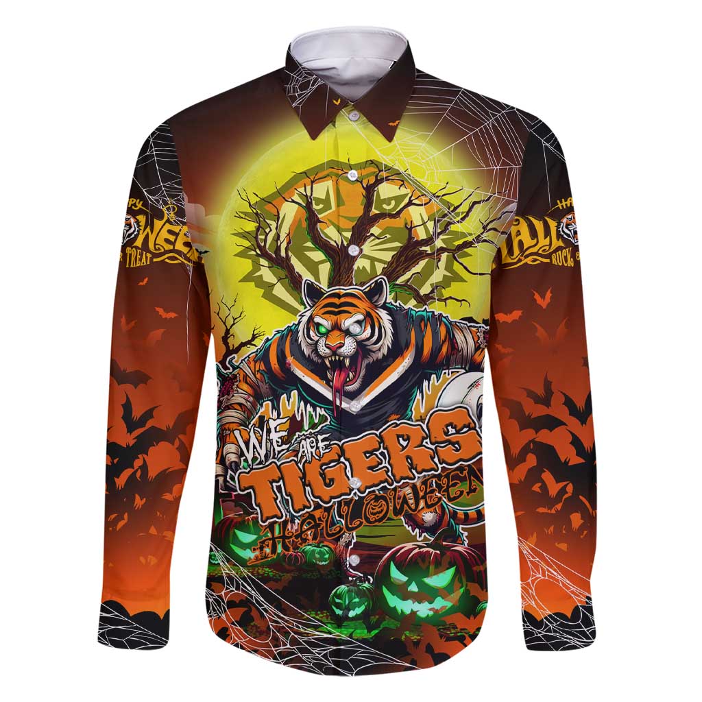 We Are Tigers Halloween Family Matching Short Sleeve Bodycon Dress and Hawaiian Shirt Pumpkin Scary Spooky Season - Aussie Hoodie