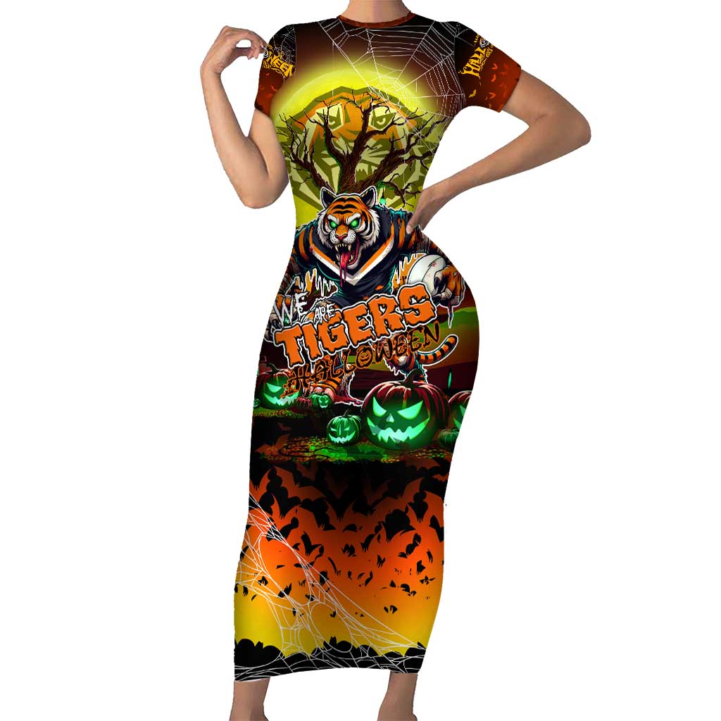 We Are Tigers Halloween Family Matching Short Sleeve Bodycon Dress and Hawaiian Shirt Pumpkin Scary Spooky Season - Aussie Hoodie