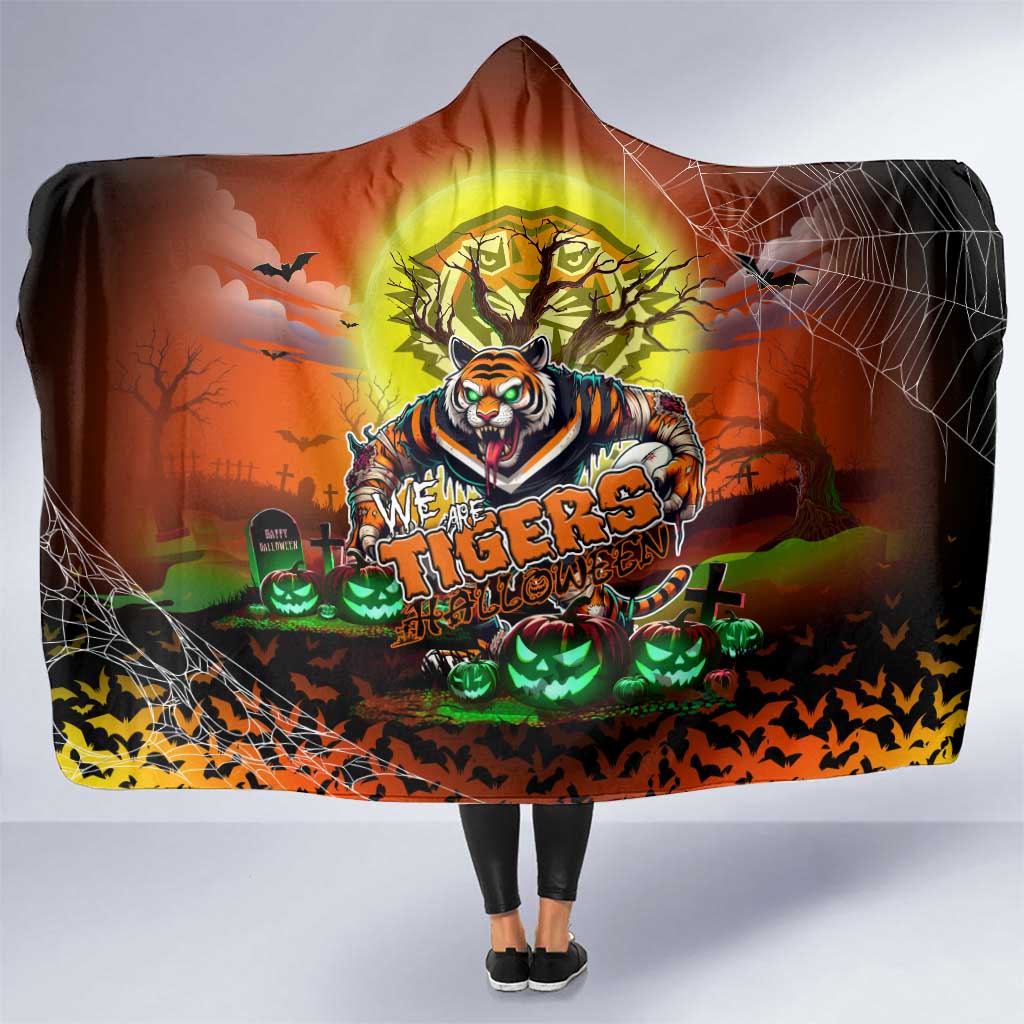 We Are Tigers Halloween Hooded Blanket Pumpkin Scary Spooky Season - Aussie Hoodie