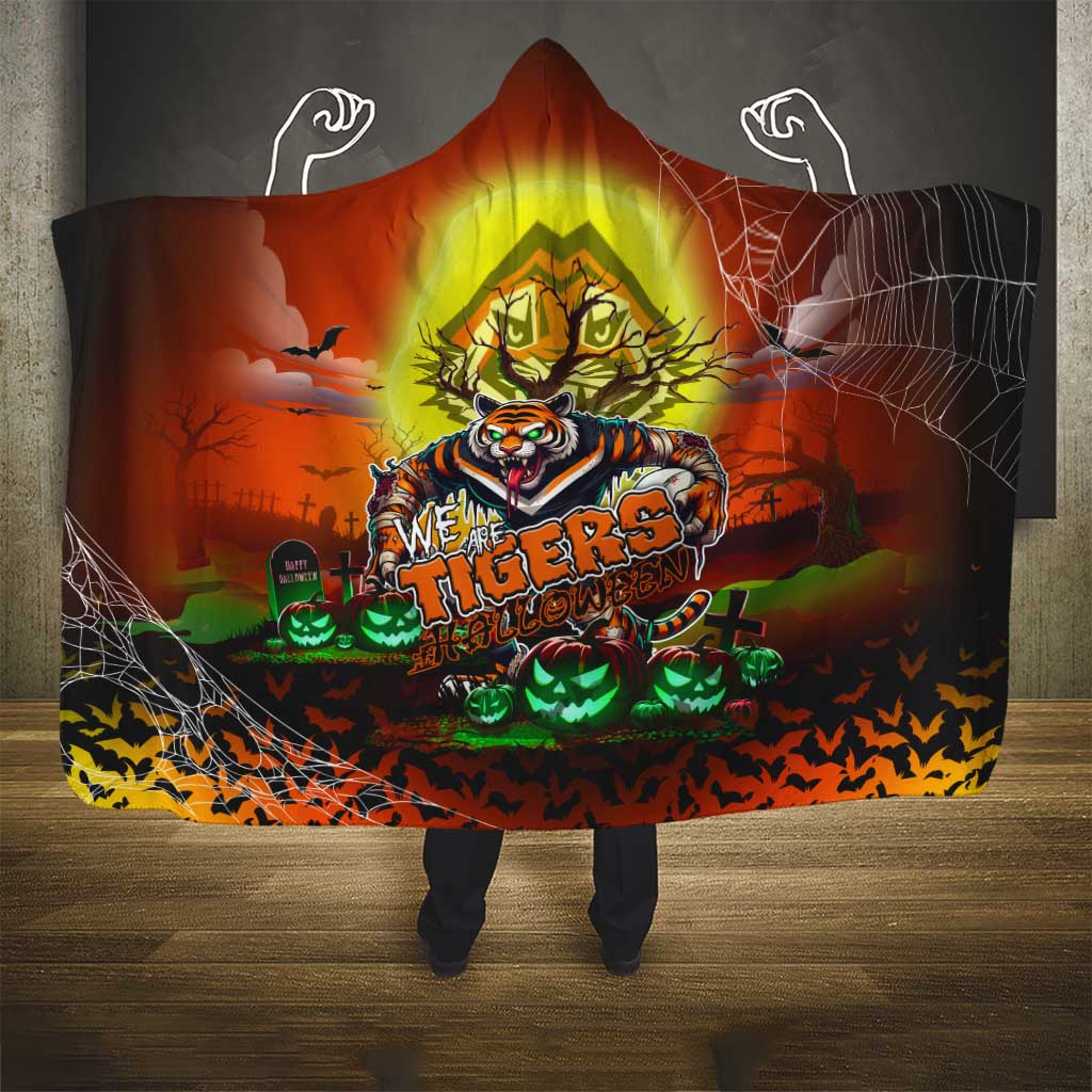 We Are Tigers Halloween Hooded Blanket Pumpkin Scary Spooky Season - Aussie Hoodie