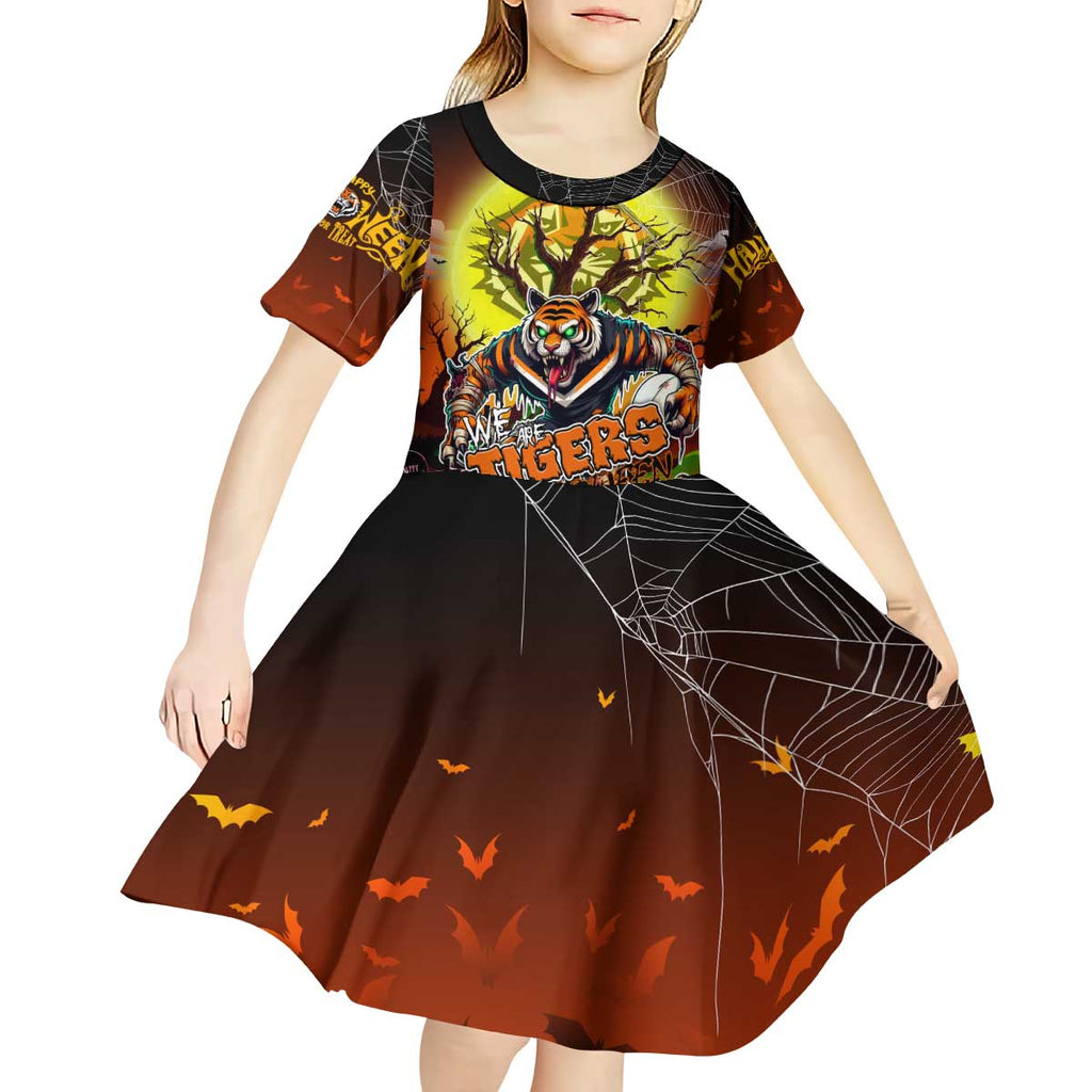 We Are Tigers Halloween Kid Short Sleeve Dress Pumpkin Scary Spooky Season - Aussie Hoodie