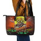 We Are Tigers Halloween Leather Tote Bag Pumpkin Scary Spooky Season - Aussie Hoodie
