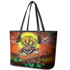 We Are Tigers Halloween Leather Tote Bag Pumpkin Scary Spooky Season - Aussie Hoodie