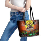We Are Tigers Halloween Leather Tote Bag Pumpkin Scary Spooky Season - Aussie Hoodie