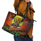 We Are Tigers Halloween Leather Tote Bag Pumpkin Scary Spooky Season - Aussie Hoodie