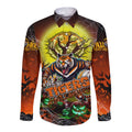We Are Tigers Halloween Long Sleeve Button Shirt Pumpkin Scary Spooky Season - Aussie Hoodie