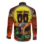 We Are Tigers Halloween Long Sleeve Button Shirt Pumpkin Scary Spooky Season - Aussie Hoodie