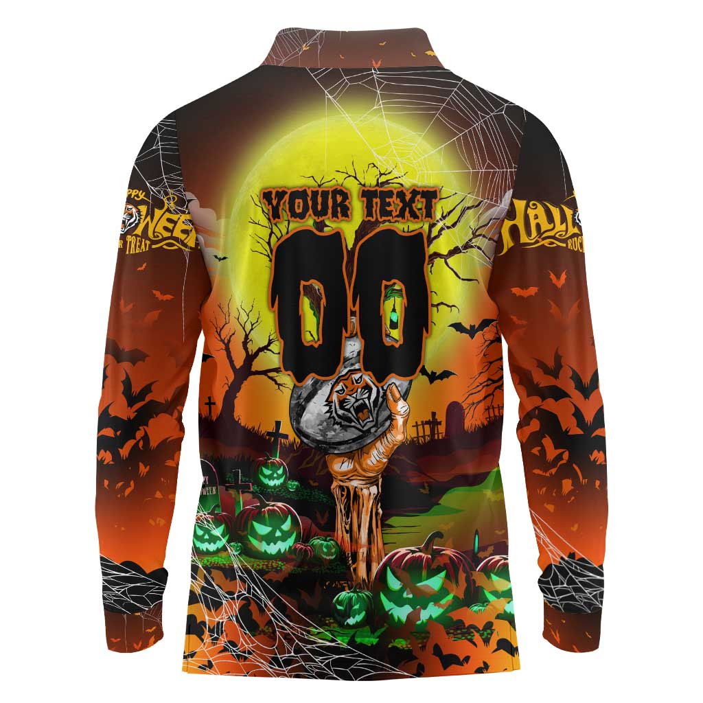 We Are Tigers Halloween Long Sleeve Polo Shirt Pumpkin Scary Spooky Season - Aussie Hoodie