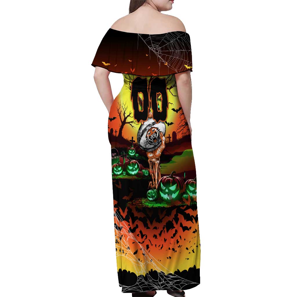 We Are Tigers Halloween Off Shoulder Maxi Dress Pumpkin Scary Spooky Season - Aussie Hoodie