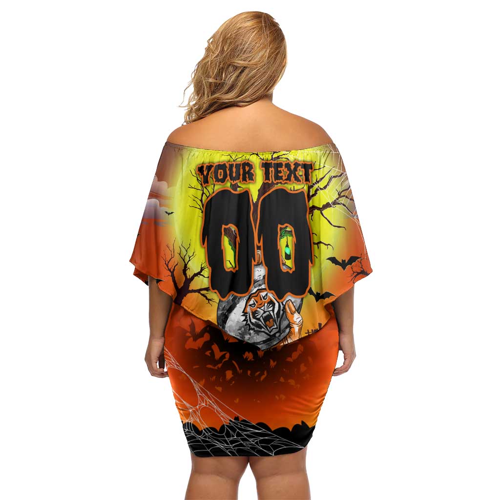 We Are Tigers Halloween Off Shoulder Short Dress Pumpkin Scary Spooky Season - Aussie Hoodie