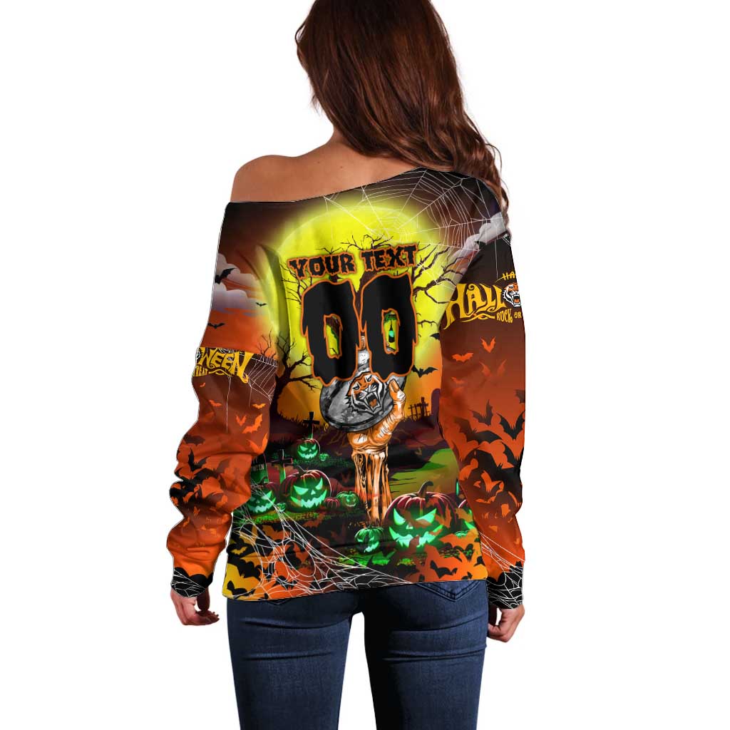 We Are Tigers Halloween Off Shoulder Sweater Pumpkin Scary Spooky Season - Aussie Hoodie