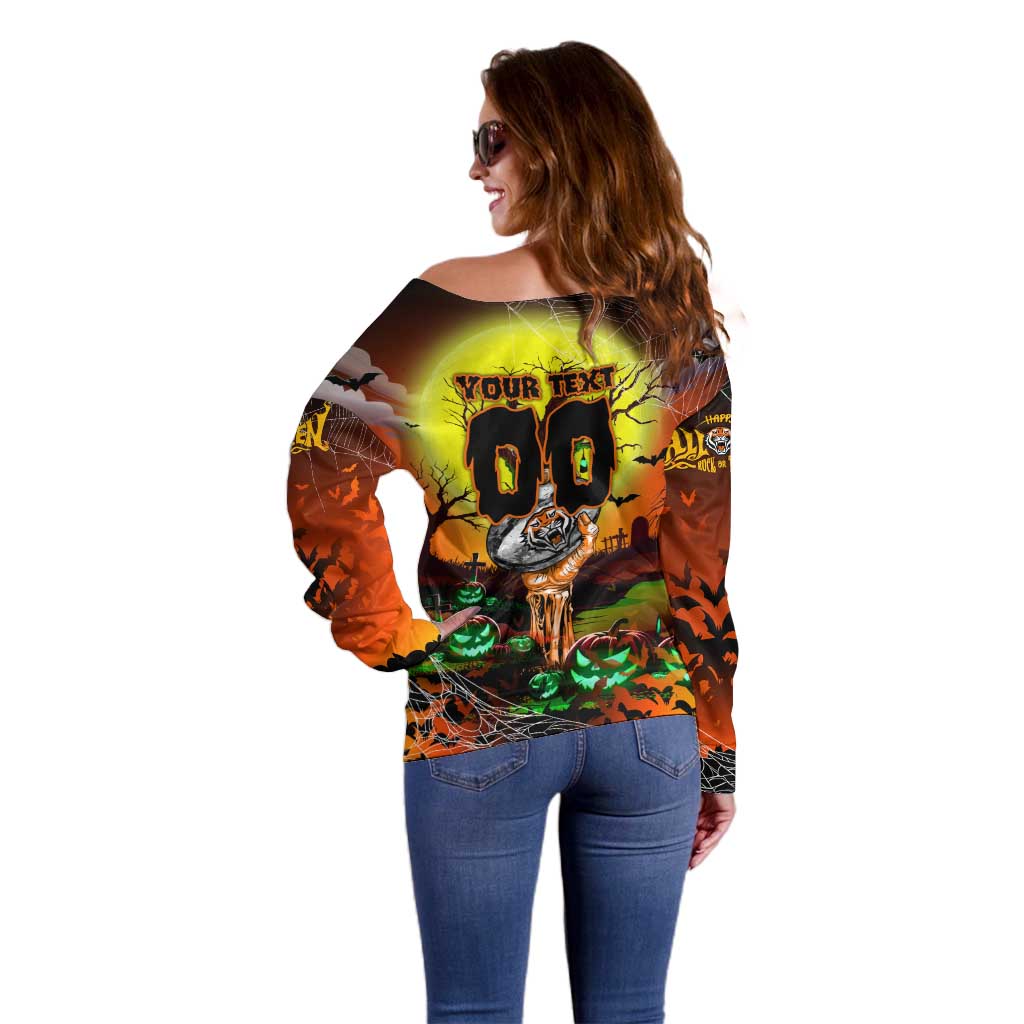 We Are Tigers Halloween Off Shoulder Sweater Pumpkin Scary Spooky Season - Aussie Hoodie