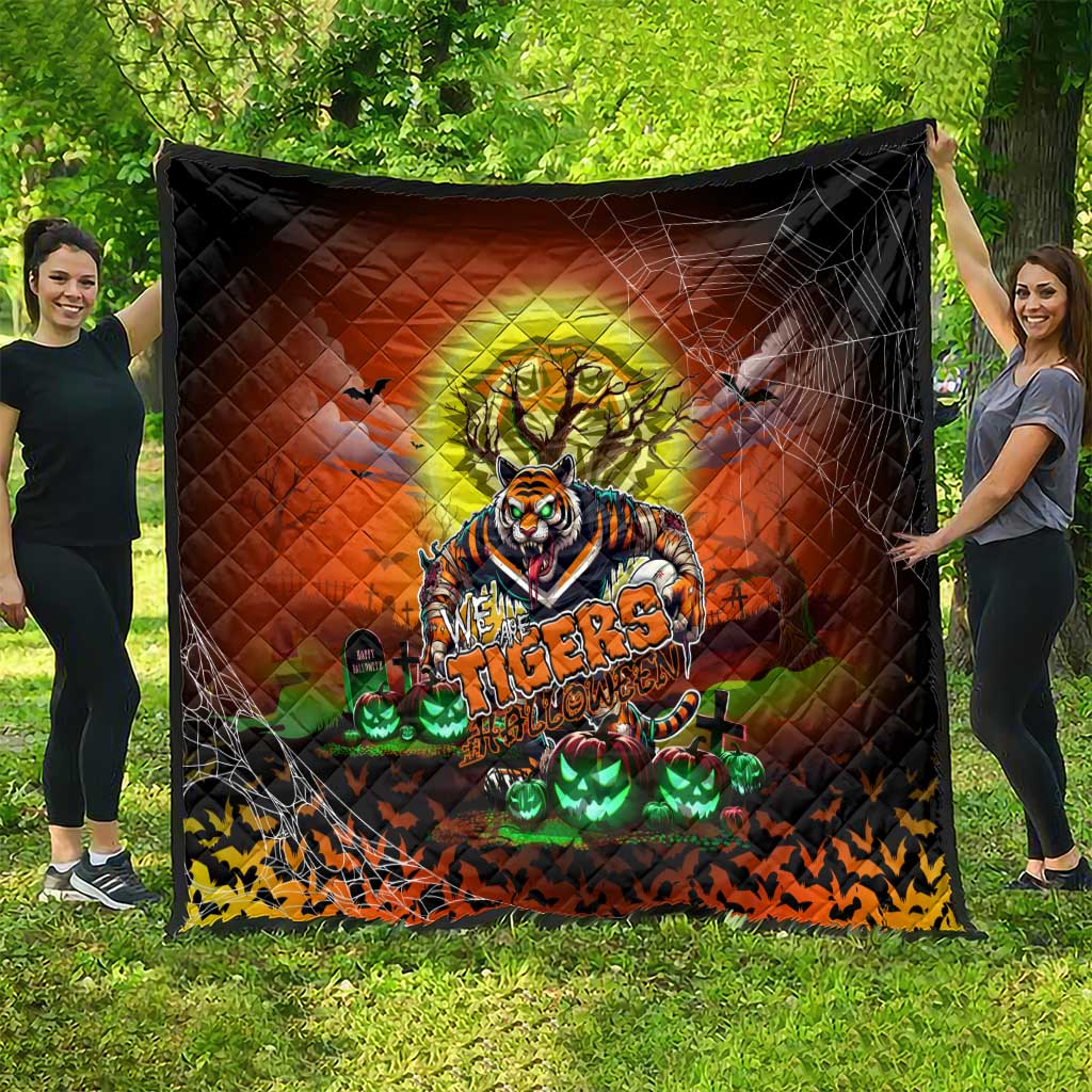 We Are Tigers Halloween Quilt Pumpkin Scary Spooky Season - Aussie Hoodie