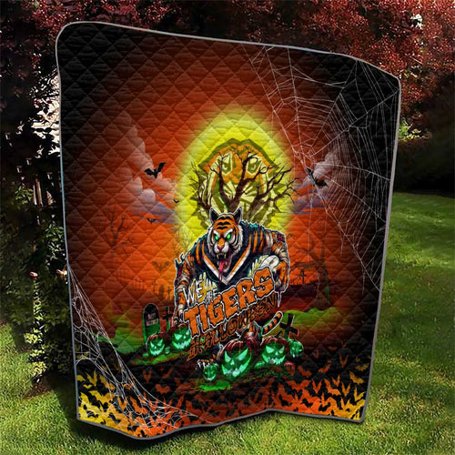 We Are Tigers Halloween Quilt Pumpkin Scary Spooky Season - Aussie Hoodie