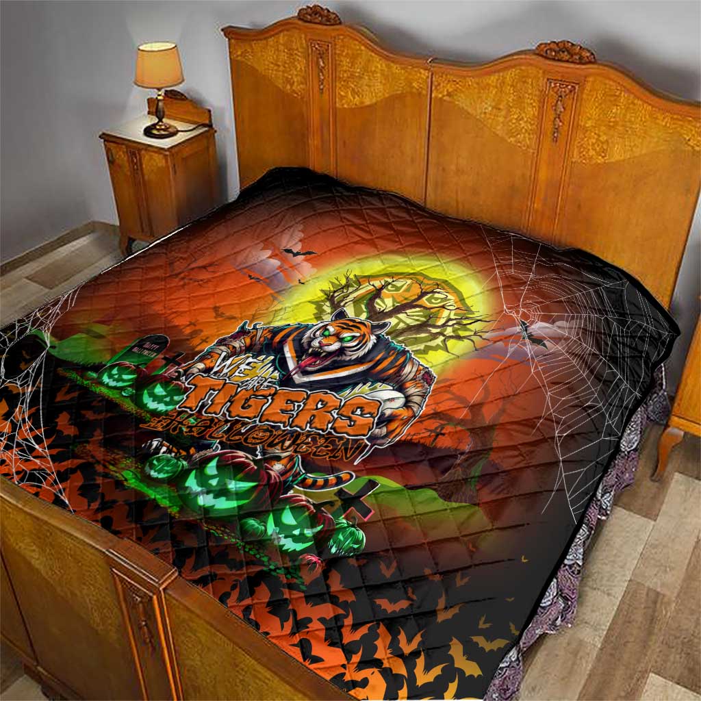 We Are Tigers Halloween Quilt Pumpkin Scary Spooky Season - Aussie Hoodie