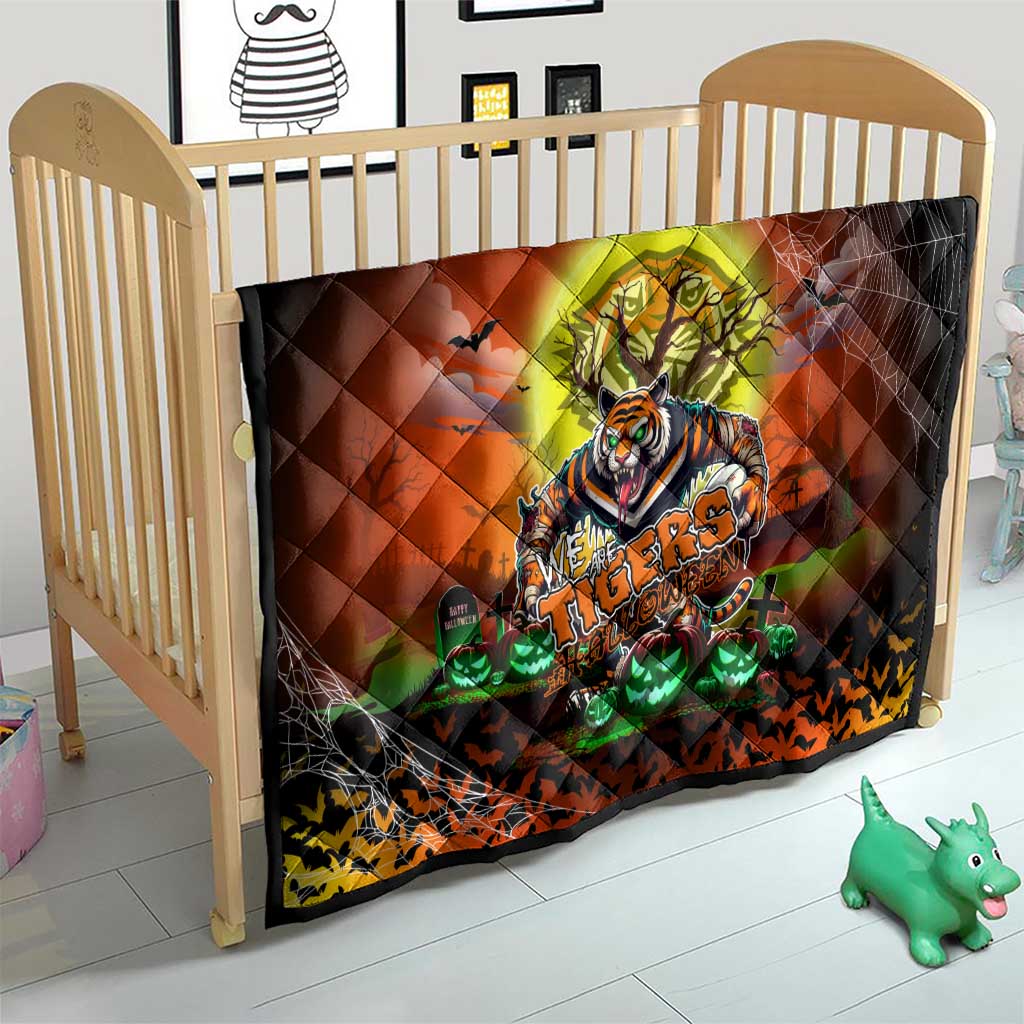 We Are Tigers Halloween Quilt Pumpkin Scary Spooky Season - Aussie Hoodie
