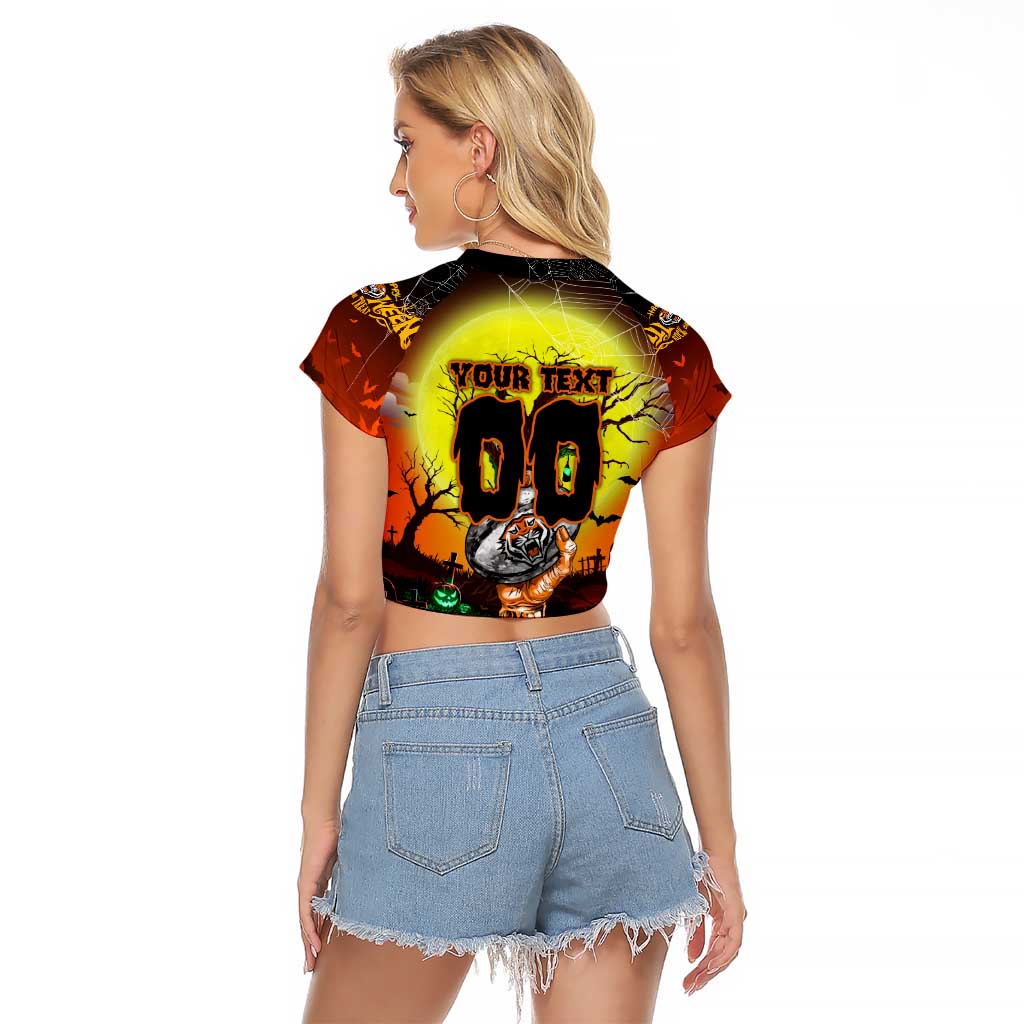 We Are Tigers Halloween Raglan Cropped T Shirt Pumpkin Scary Spooky Season - Aussie Hoodie