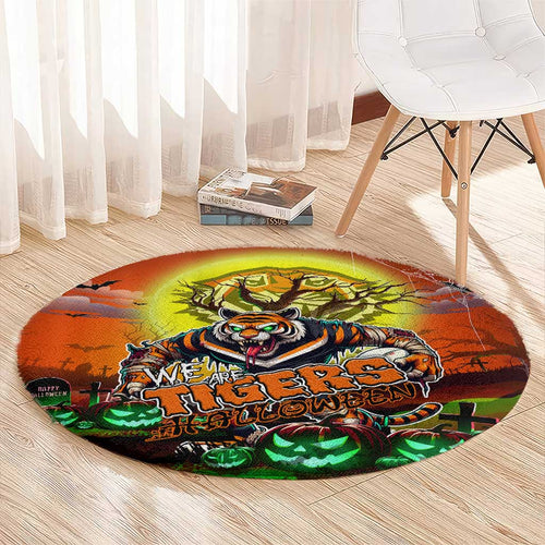 We Are Tigers Halloween Round Carpet Pumpkin Scary Spooky Season - Aussie Hoodie