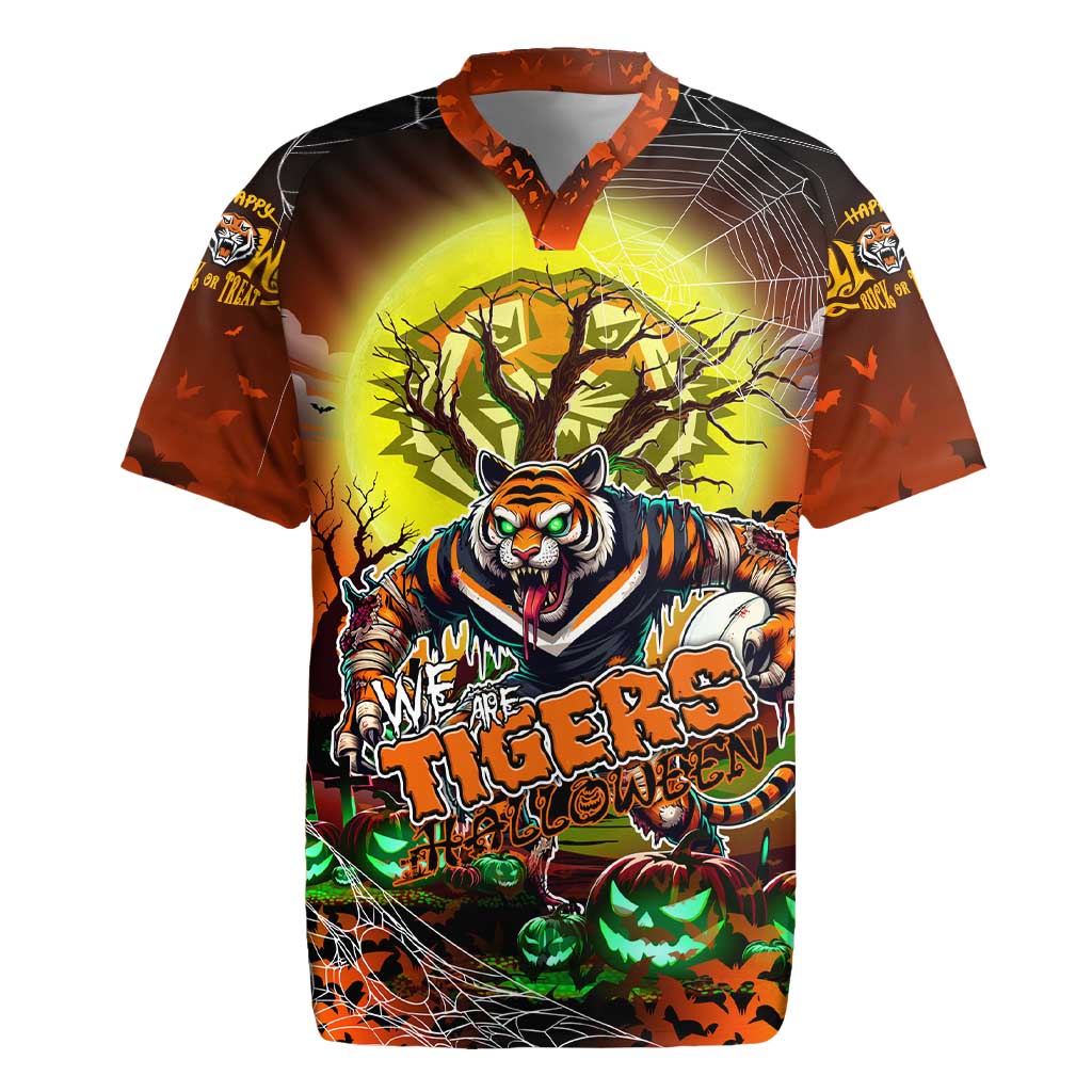 We Are Tigers Halloween Rugby Jersey Pumpkin Scary Spooky Season - Aussie Hoodie