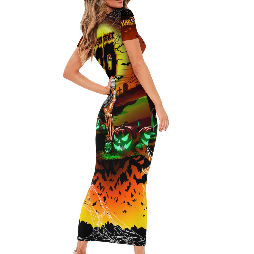 We Are Tigers Halloween Short Sleeve Bodycon Dress Pumpkin Scary Spooky Season - Aussie Hoodie