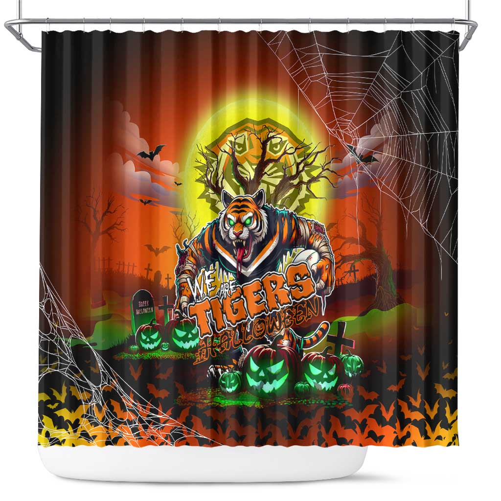 We Are Tigers Halloween Shower Curtain Pumpkin Scary Spooky Season - Aussie Hoodie