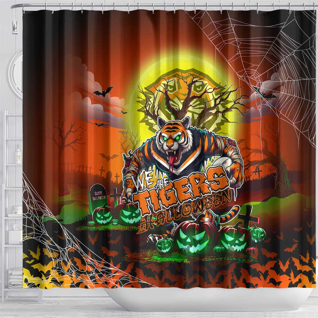 We Are Tigers Halloween Shower Curtain Pumpkin Scary Spooky Season - Aussie Hoodie