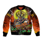 We Are Tigers Halloween Sleeve Zip Bomber Jacket Pumpkin Scary Spooky Season - Aussie Hoodie