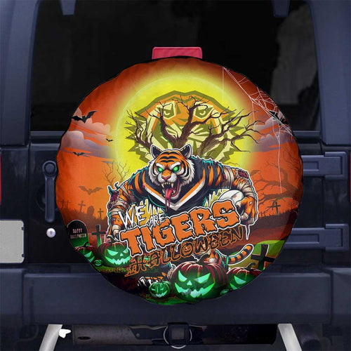 We Are Tigers Halloween Spare Tire Cover Pumpkin Scary Spooky Season - Aussie Hoodie