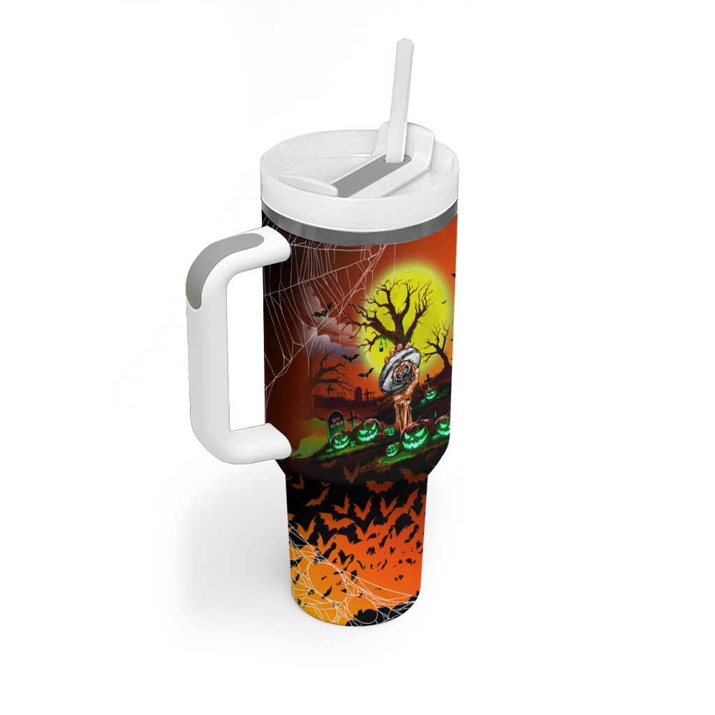 We Are Tigers Halloween Tumbler With Handle Pumpkin Scary Spooky Season - Aussie Hoodie