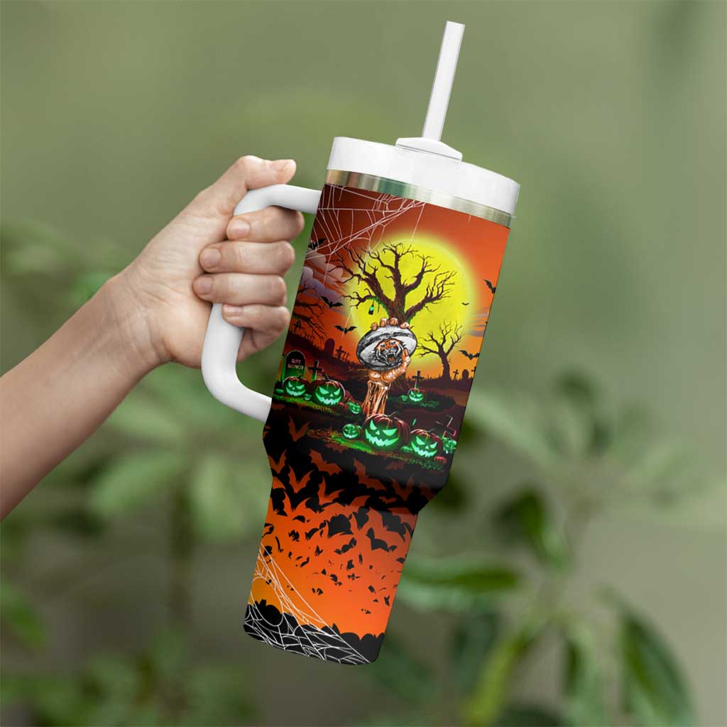We Are Tigers Halloween Tumbler With Handle Pumpkin Scary Spooky Season - Aussie Hoodie