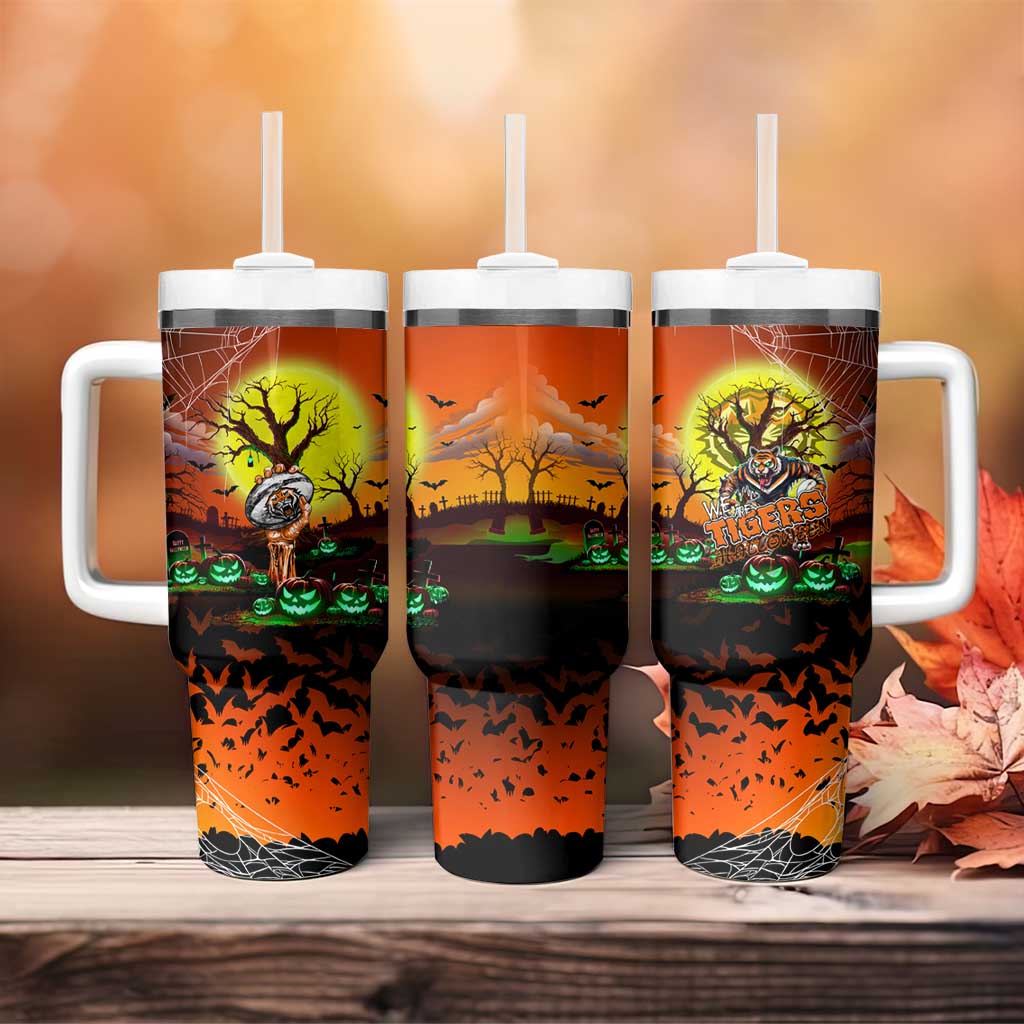 We Are Tigers Halloween Tumbler With Handle Pumpkin Scary Spooky Season - Aussie Hoodie