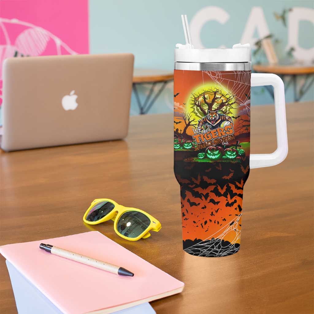 We Are Tigers Halloween Tumbler With Handle Pumpkin Scary Spooky Season - Aussie Hoodie