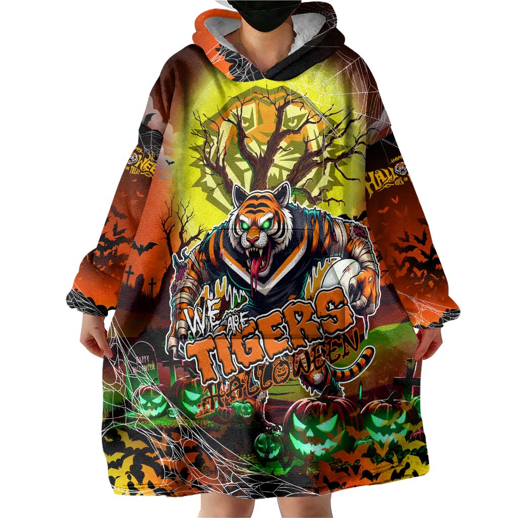 We Are Tigers Halloween Wearable Blanket Hoodie Pumpkin Scary Spooky Season - Aussie Hoodie