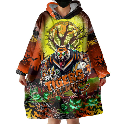 We Are Tigers Halloween Wearable Blanket Hoodie Pumpkin Scary Spooky Season - Aussie Hoodie