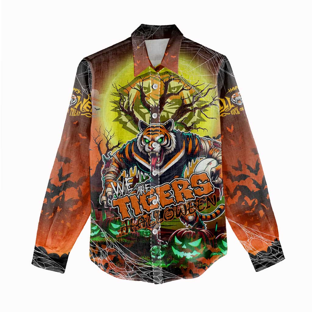 We Are Tigers Halloween Women Casual Shirt Pumpkin Scary Spooky Season - Aussie Hoodie