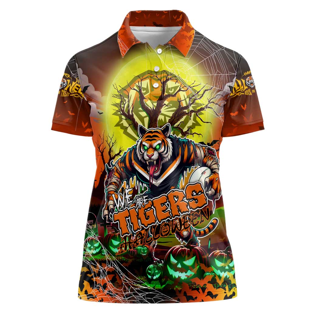 We Are Tigers Halloween Women Polo Shirt Pumpkin Scary Spooky Season - Aussie Hoodie